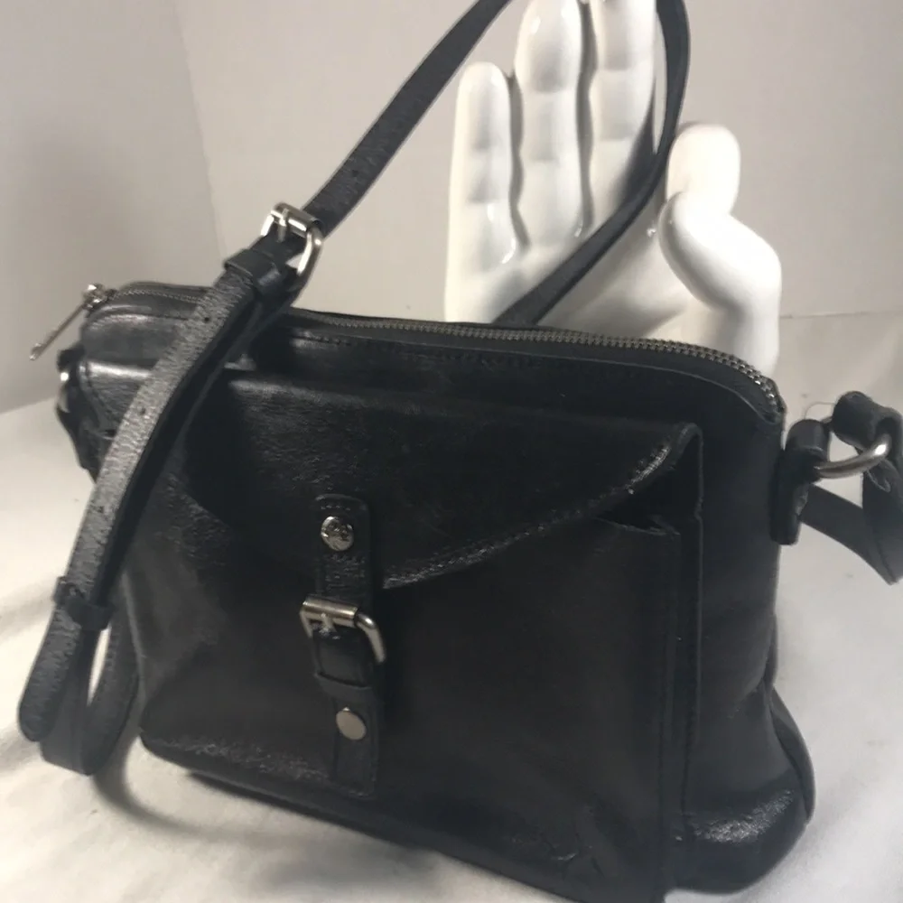 Patricia Nash Women’s Avellino Black Leather Envelope Front Crossbody Bag